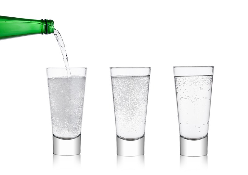 Sparkling water in glasses